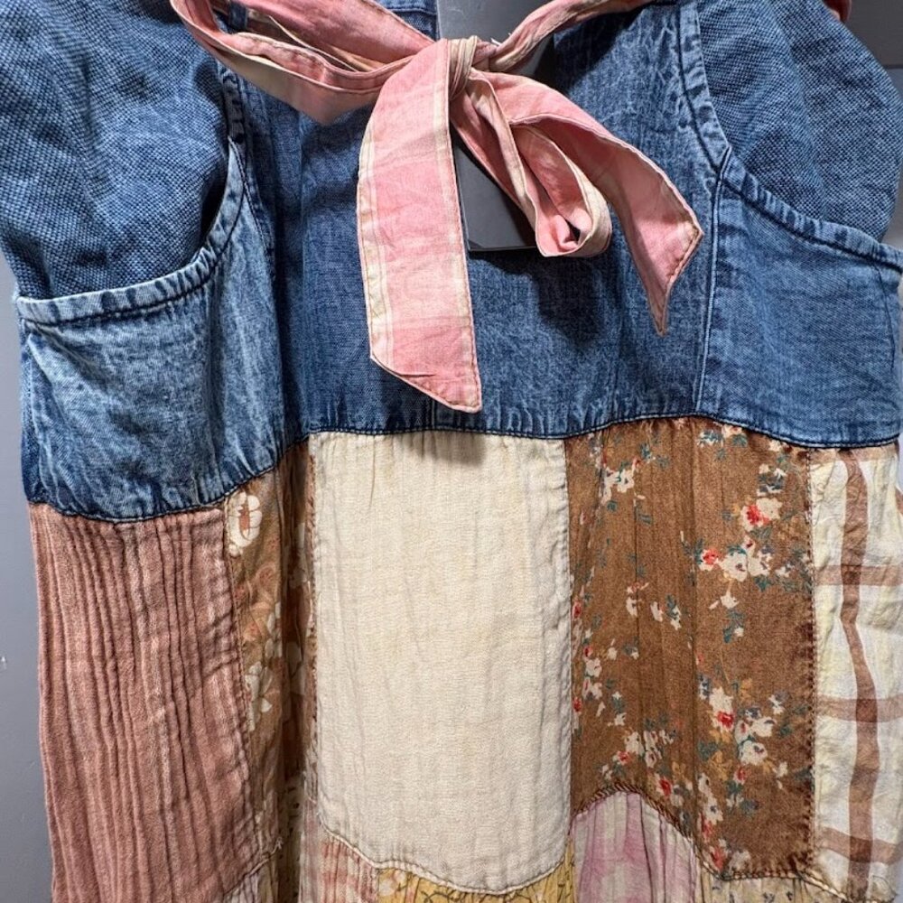 Young Threads size medium "denim/patchwork" boho … - image 4